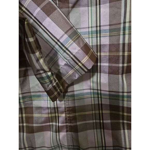 Vintage Brown & Pink Plaid Button-Front Coat Gap sz M - Picture 7 of 10